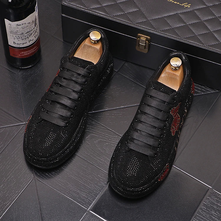 Mocassins Brodés Homme WVHK – Loafers Luxe Imperméables | Semelle Plateforme Printemps Automne - kadopascher