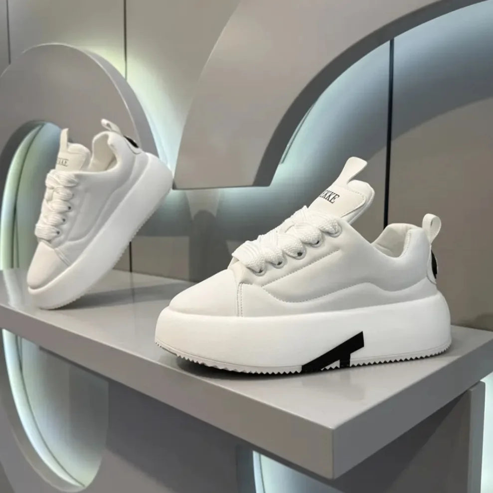 Chaussures Blanches Homme Semelle Épaisse – Sneakers Casual Antidérapantes