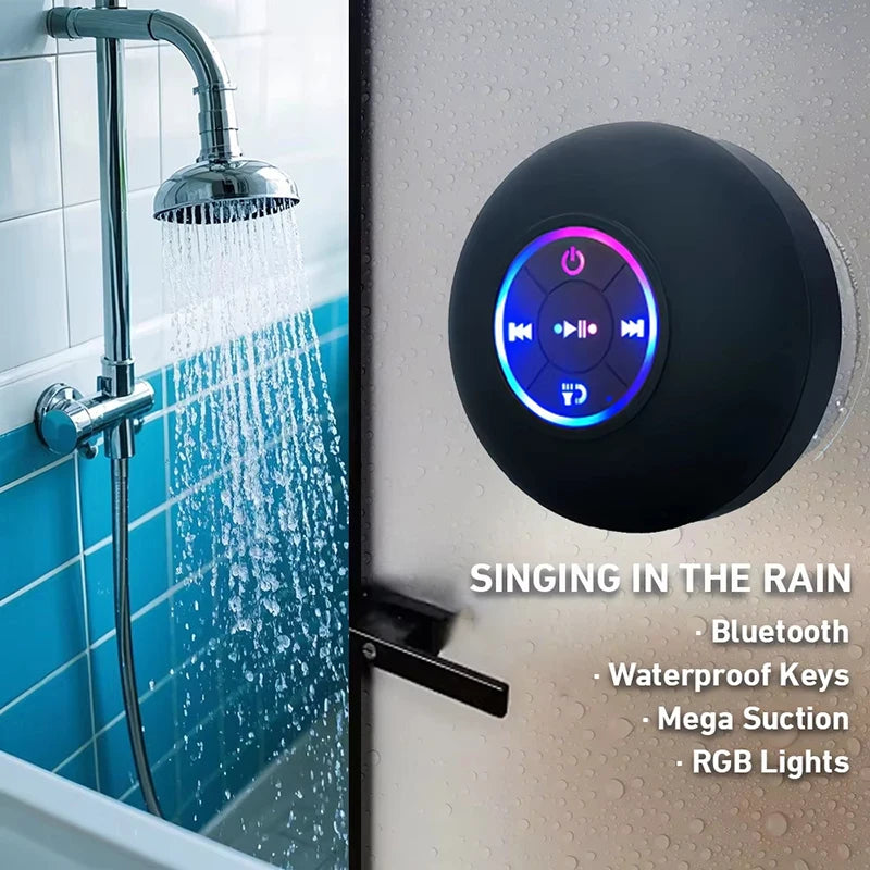Enceinte Bluetooth Waterproof – Ventouse Salle de Bain, LED & Son Stéréo