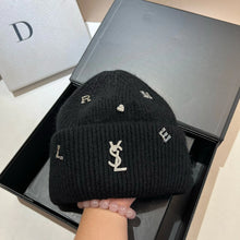 Bonnet YSL / Sweet Plush Long Rabbit Fur Knitted Hat Autumn And Winter Warm Ear Protection Cap Fashionable Letter Women's Hats