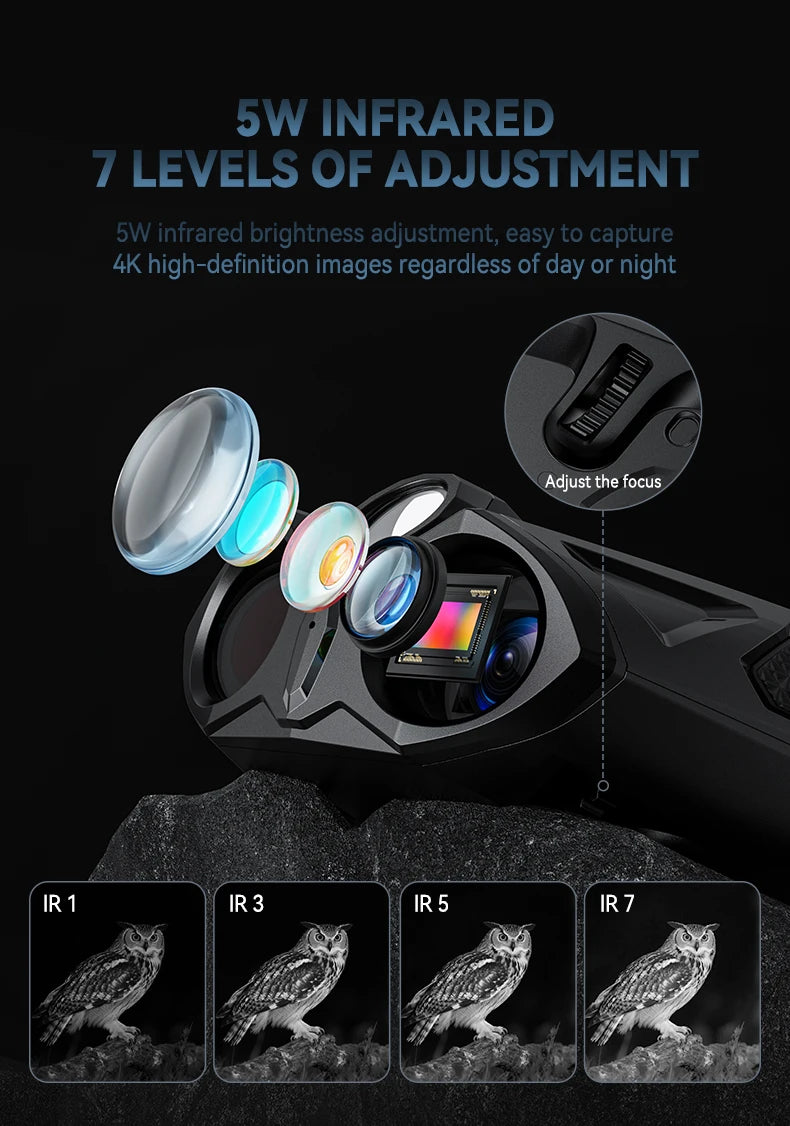 Jumelles Vision Nocturne 4K Écran 4" + Lampe Tactique 3W - IR 5W Zoom 10x - kadopascher
