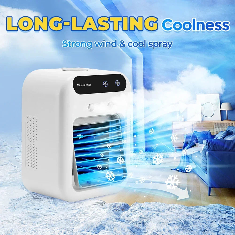 Ventilateur Climatiseur 3-en-1 – Mini Refroidisseur & Humidificateur USB | Bureau & Maison