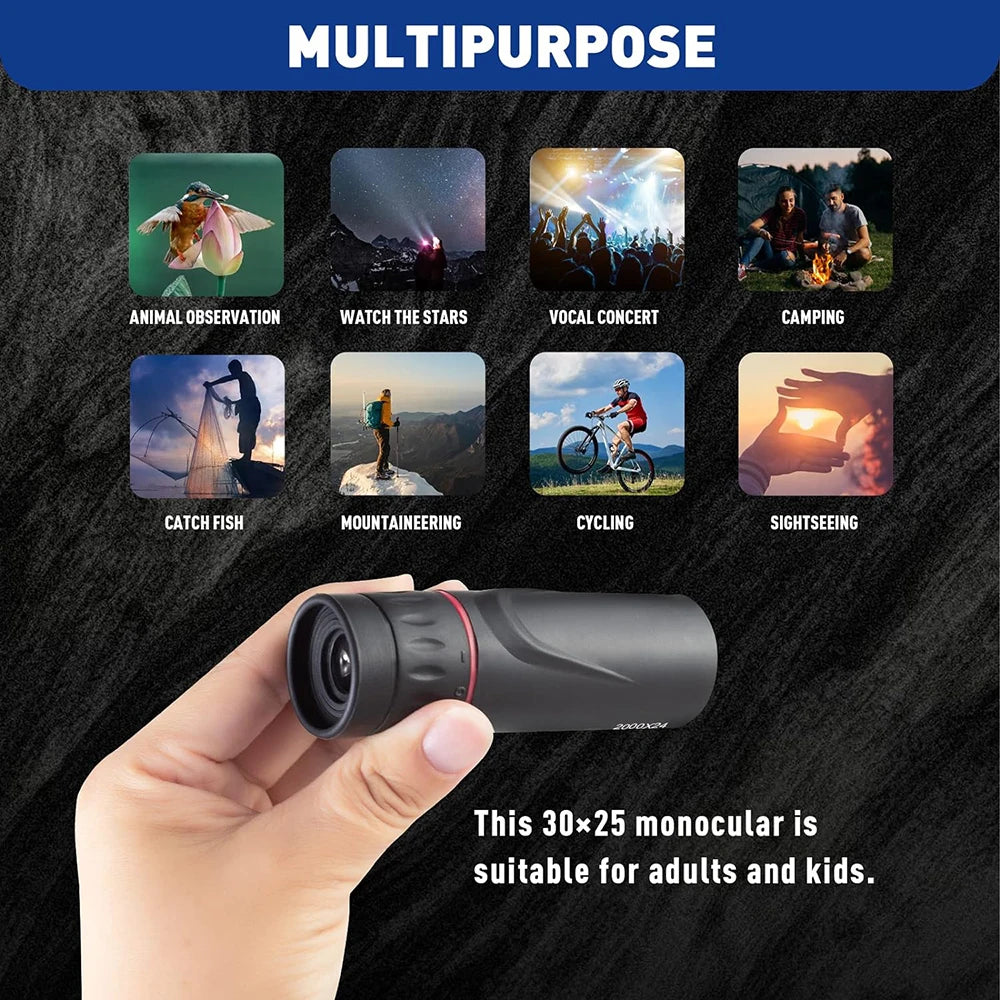 Télescope Monoculaire HD 2000X24 avec Adaptateur Smartphone - Observation Astronomique - kadopascher