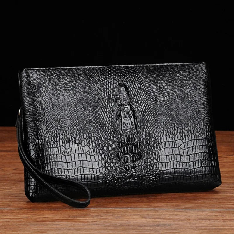 Portefeuille Clutch Homme Cuir PU Double Zipper – Style Luxe Business - kadopascher