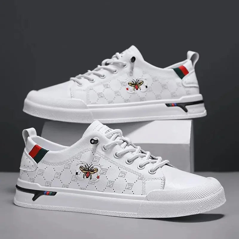 Men's Luxury White Breathable Sneakers - Trendy Casual Sport Shoes 2026