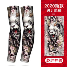 Tatouage d'été bronzage , tatouage de bronzage effaçable avec le temps 
Summer Tattoo Sleeves Ice Silk Golf Sports Sun-proof Cycling Men Cool Personalized Driving Women Fishing Elastic Arm Warmer - kadopascher
