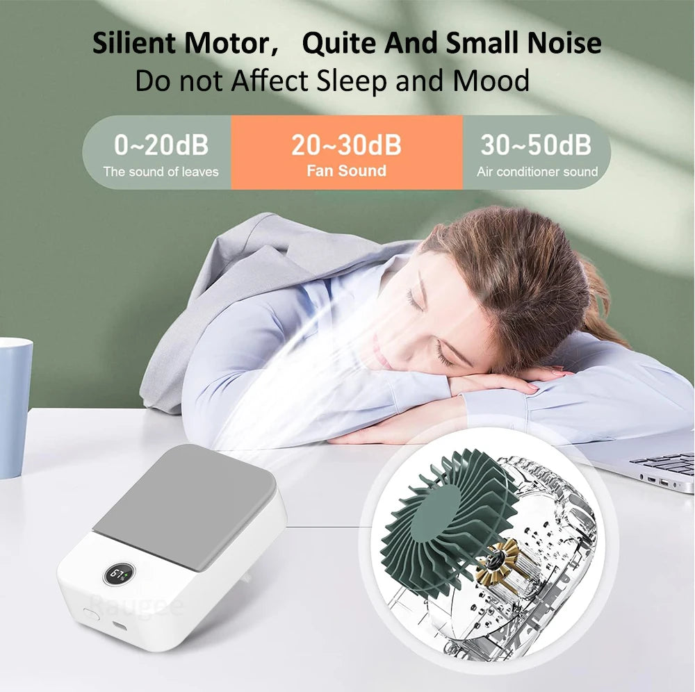 Ventilateur Portable Ceinture & Tour de Cou – 3 Vitesses, Batterie 2000mAh, USB-C - kadopascher