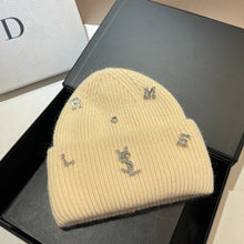 Bonnet YSL / Sweet Plush Long Rabbit Fur Knitted Hat Autumn And Winter Warm Ear Protection Cap Fashionable Letter Women's Hats