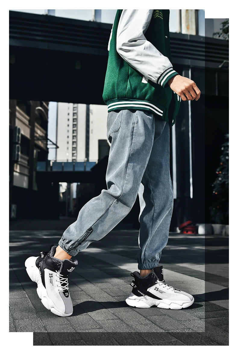 Chaussures Homme Basketball Casual - Baskets Semelle Épaisse Lacets Sport