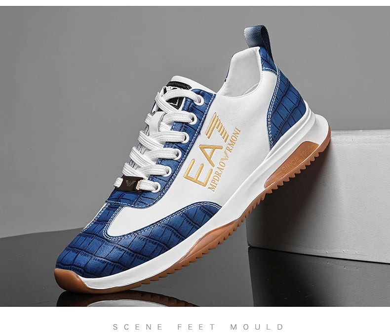 Sneakers Homme Luxe  - Cuir Véritable Design Italien Business Sport