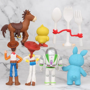 Disney 7PCS Toy Story 4 Action Figures Toys Woody Jessie Buzz Lightyear Forky Pig Bear Figura Model Doll Figurine Kids Boy Gifts - kadopascher