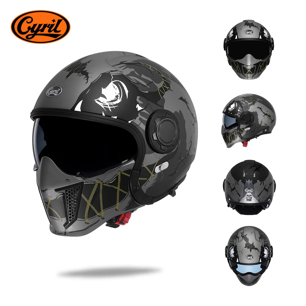 Casque Moto Modulable CYRIL OP12A – Homologué DOT/ECE Double Visière