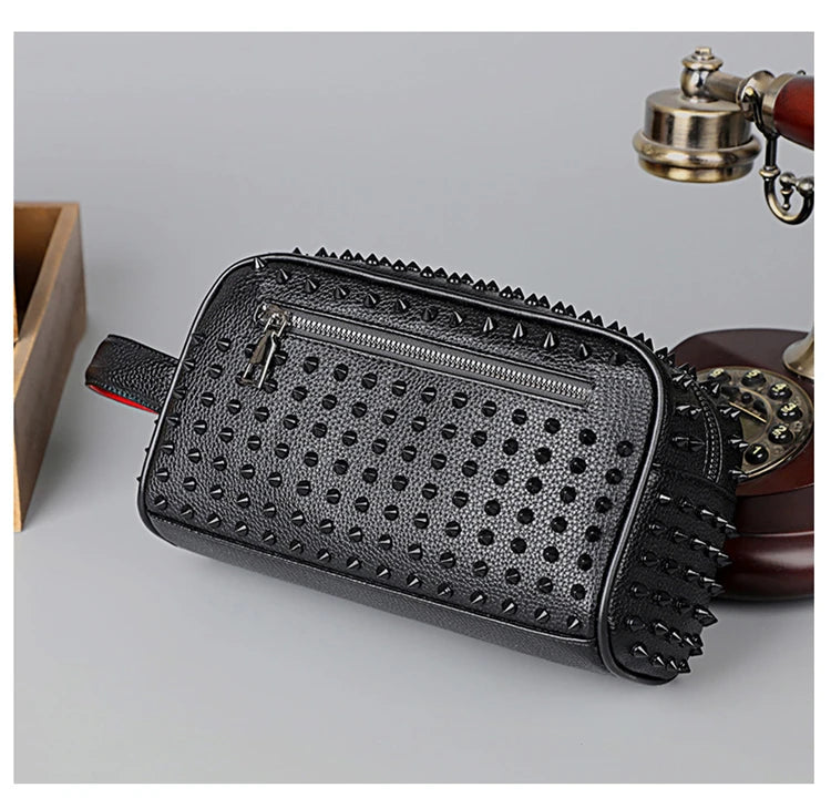 Luxury Chic Leather Men's Handbag - Elegant Business Fashion Clutch 2026