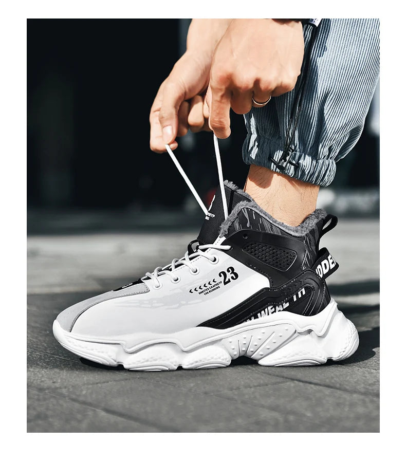 Chaussures Homme Basketball Casual - Baskets Semelle Épaisse Lacets Sport