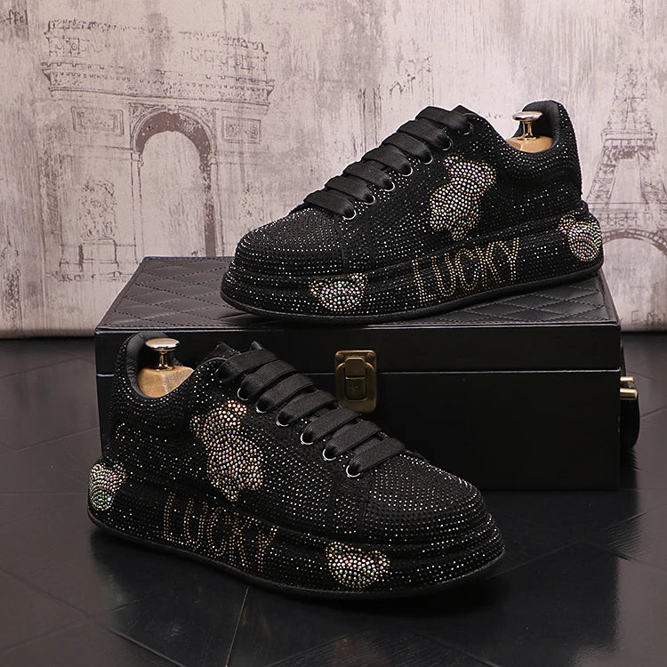 Mocassins Brodés Homme WVHK – Loafers Luxe Imperméables | Semelle Plateforme Printemps Automne - kadopascher