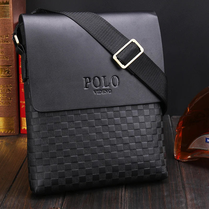 Sac Bandoulière Homme Damier - Sacoche Crossbody Cuir PU Premium - kadopascher