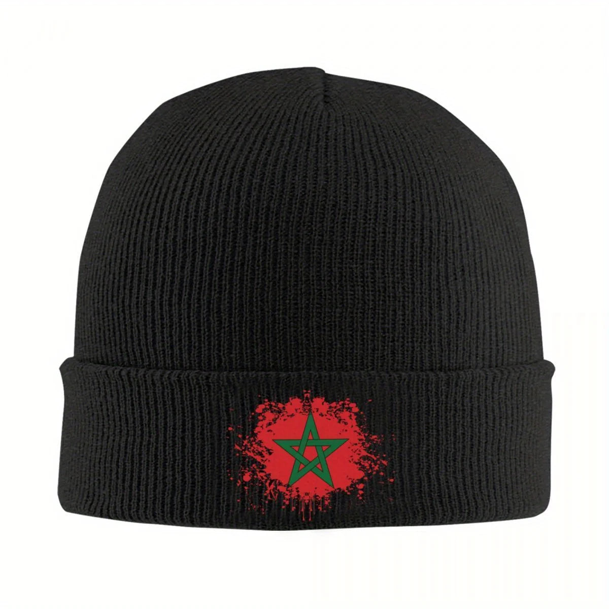 Moroccan Patriot Flag Winter Beanie - Warm Unisex Moroccan Beanie