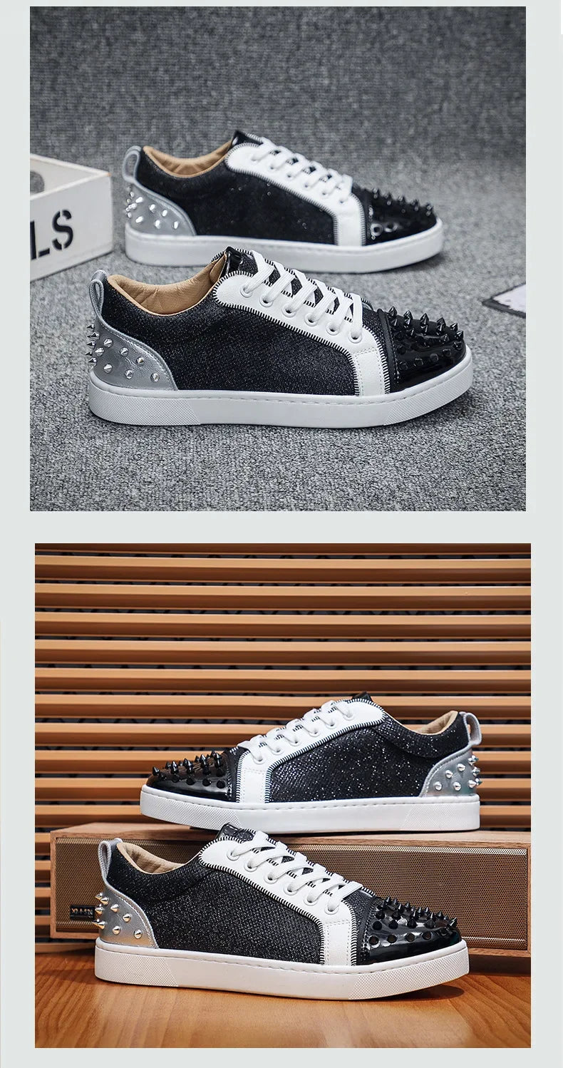 Zapatillas con remaches para hombre: calzado informal de moda urbana