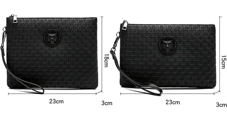 Pochette Homme Cuir PU – Clutch Business & Téléphone | Fermeture Zippée - kadopascher