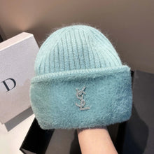 Bonnet femme luxe YSL / Extra Large Thick Warm Ear Protection Mink Wool Knit Hat Winter Fashion Luxury Versatile Yarn Beanie for Cold Weather