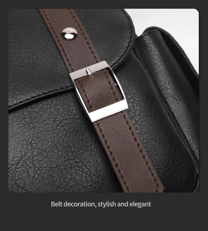 Sac à Dos Rétro en Cuir PU – Style Britannique | USB, Waterproof, Grande Capacité - kadopascher
