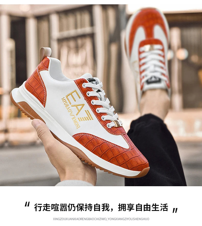 Sneakers Homme Luxe  - Cuir Véritable Design Italien Business Sport