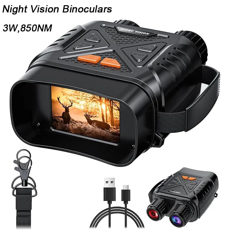 Jumelles Vision Nocturne 1080P Écran 2.8" - Zoom 10x Portée 800m Camping - kadopascher