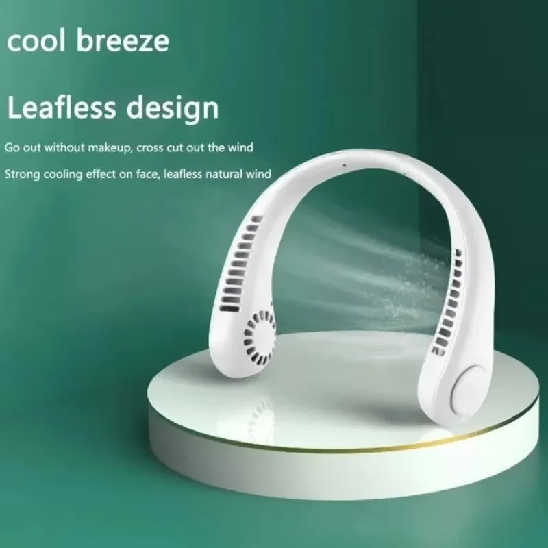 Ventilateur de Cou Sans Lames USB Rechargeable – 3 Vitesses, Portable & Silencieux