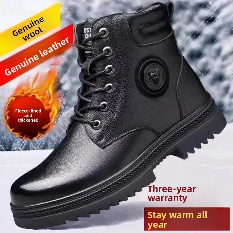 Chaussures Montantes Hiver Homme - Boots Fourrées Chaudes Casual