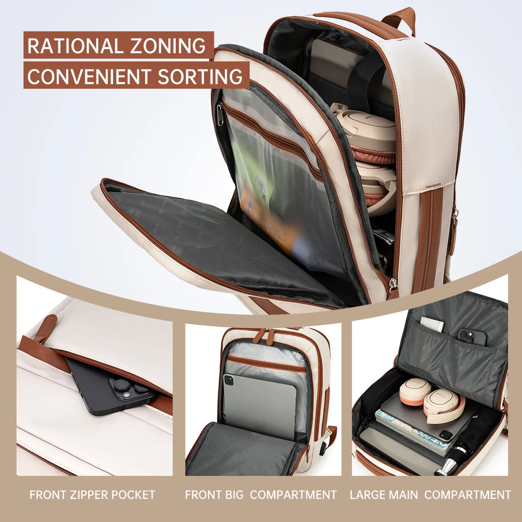 Sac à Dos USB Rechargeable Waterproof – Nylon Premium, Grande Capacité, Unisexe - kadopascher