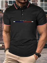 POLO PARIS Mod homme 2024 / Men's Summer Cotton PARIS pattern POLO Shirt Tops