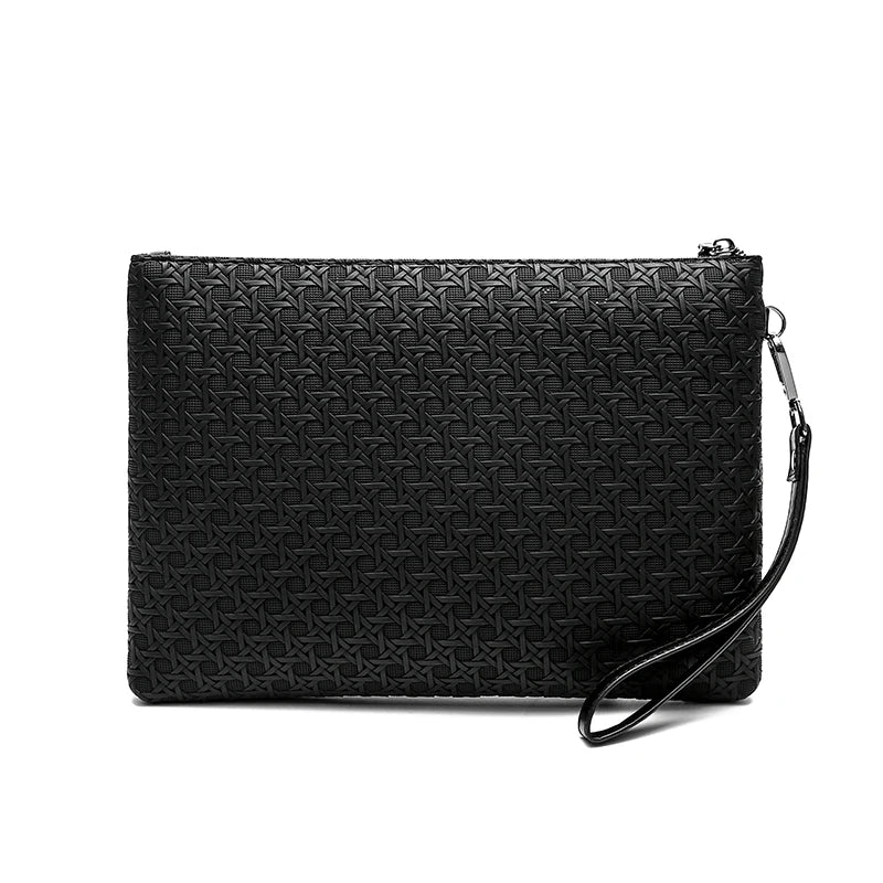 Pochette Homme Cuir PU – Clutch Business & Téléphone | Fermeture Zippée - kadopascher