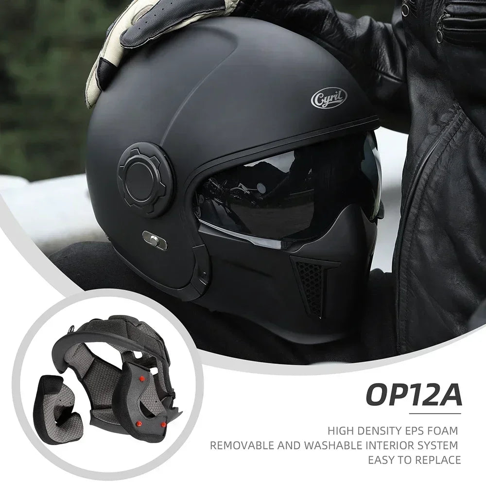 Casque Moto Modulable CYRIL OP12A – Homologué DOT/ECE Double Visière