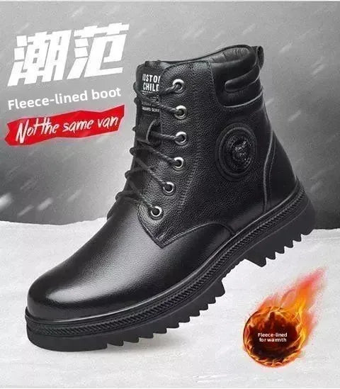 Chaussures Montantes Hiver Homme - Boots Fourrées Chaudes Casual