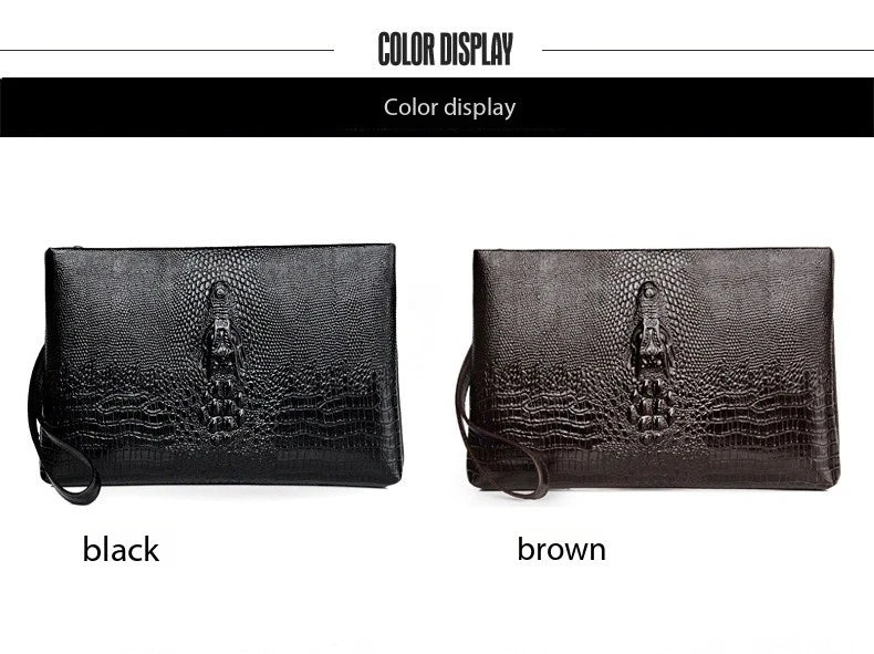 Portefeuille Clutch Homme Cuir PU Double Zipper – Style Luxe Business - kadopascher