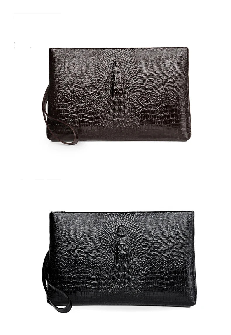 Portefeuille Clutch Homme Cuir PU Double Zipper – Style Luxe Business - kadopascher