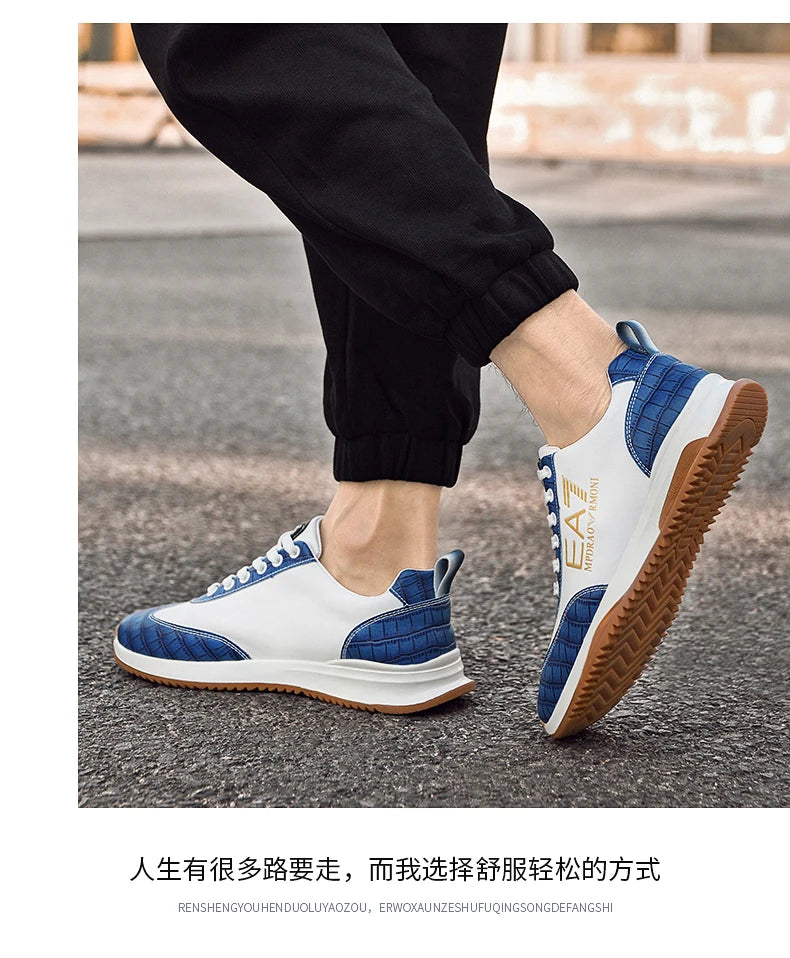 Sneakers Homme Luxe  - Cuir Véritable Design Italien Business Sport