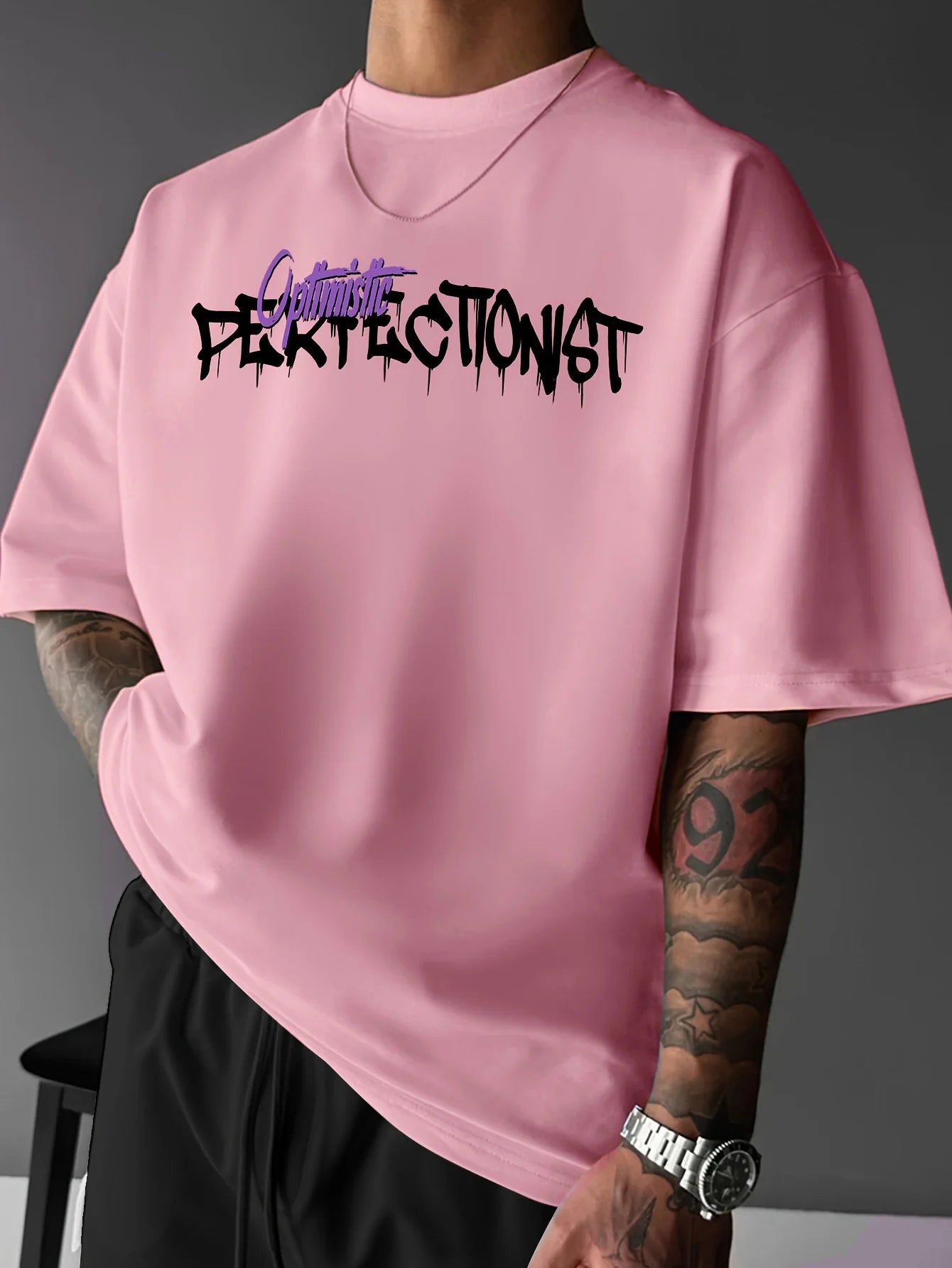 T-shirt homme collection 2025 chic et élégant 
summer 100 cotton fashionable casual sports loose American street letter printed round neck short sleeved T-shirt top - kadopascher