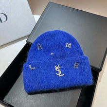 Bonnet YSL / Sweet Plush Long Rabbit Fur Knitted Hat Autumn And Winter Warm Ear Protection Cap Fashionable Letter Women's Hats