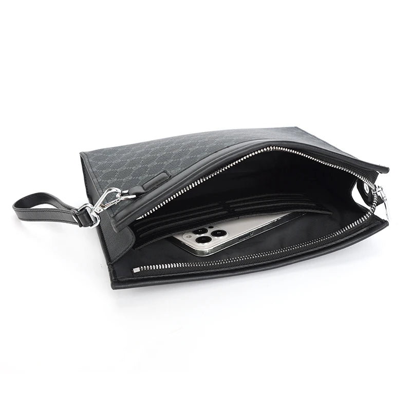 Pochette Enveloppe Homme Cuir – Clutch Business Designer avec Poignée | Porte-Monnaie & Téléphone - kadopascher