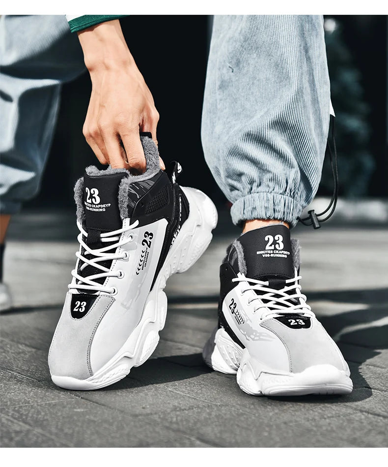 Chaussures Homme Basketball Casual - Baskets Semelle Épaisse Lacets Sport