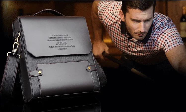 Sacoche de luxe en cuir pour homme / YoReAi Men's Business PU Wear-resistant Messenger Bag Casual Hard Leather Briefcase Large Capacity Fashion Storage Bags Wallet - kadopascher
