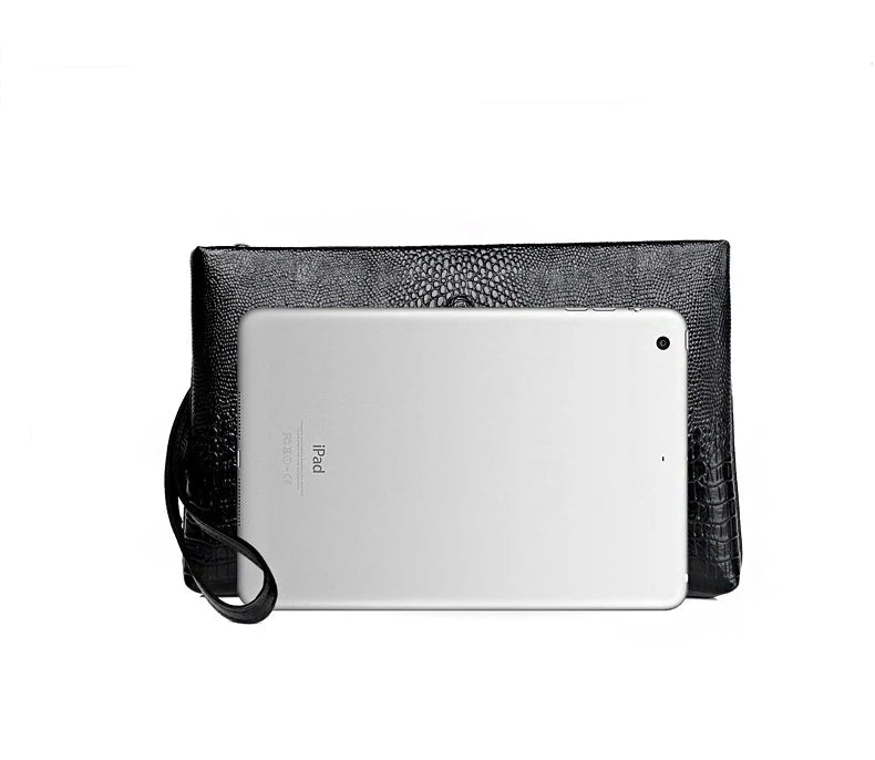Portefeuille Clutch Homme Cuir PU Double Zipper – Style Luxe Business - kadopascher
