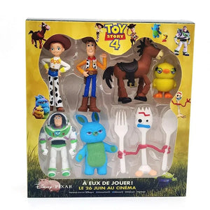 Disney 7PCS Toy Story 4 Action Figures Toys Woody Jessie Buzz Lightyear Forky Pig Bear Figura Model Doll Figurine Kids Boy Gifts - kadopascher