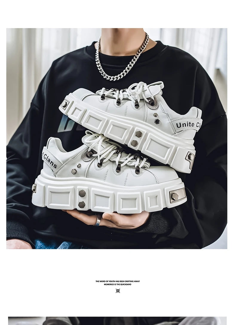 Sneakers Skateboard Homme Cuir - Chaussures Sport Outdoor Respirantes