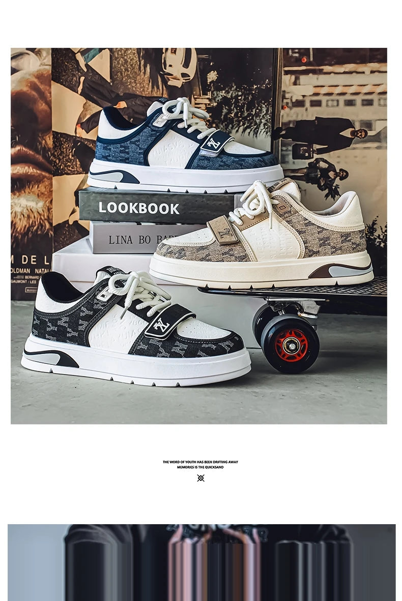 Sneakers Homme Bleu Streetwear 2025 - Chaussures Hip Hop Skate Hiver Designer