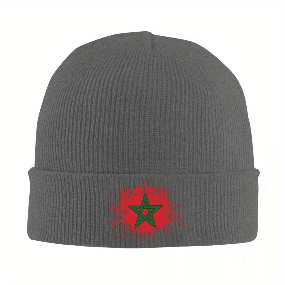 Moroccan Patriot Flag Winter Beanie - Warm Unisex Moroccan Beanie