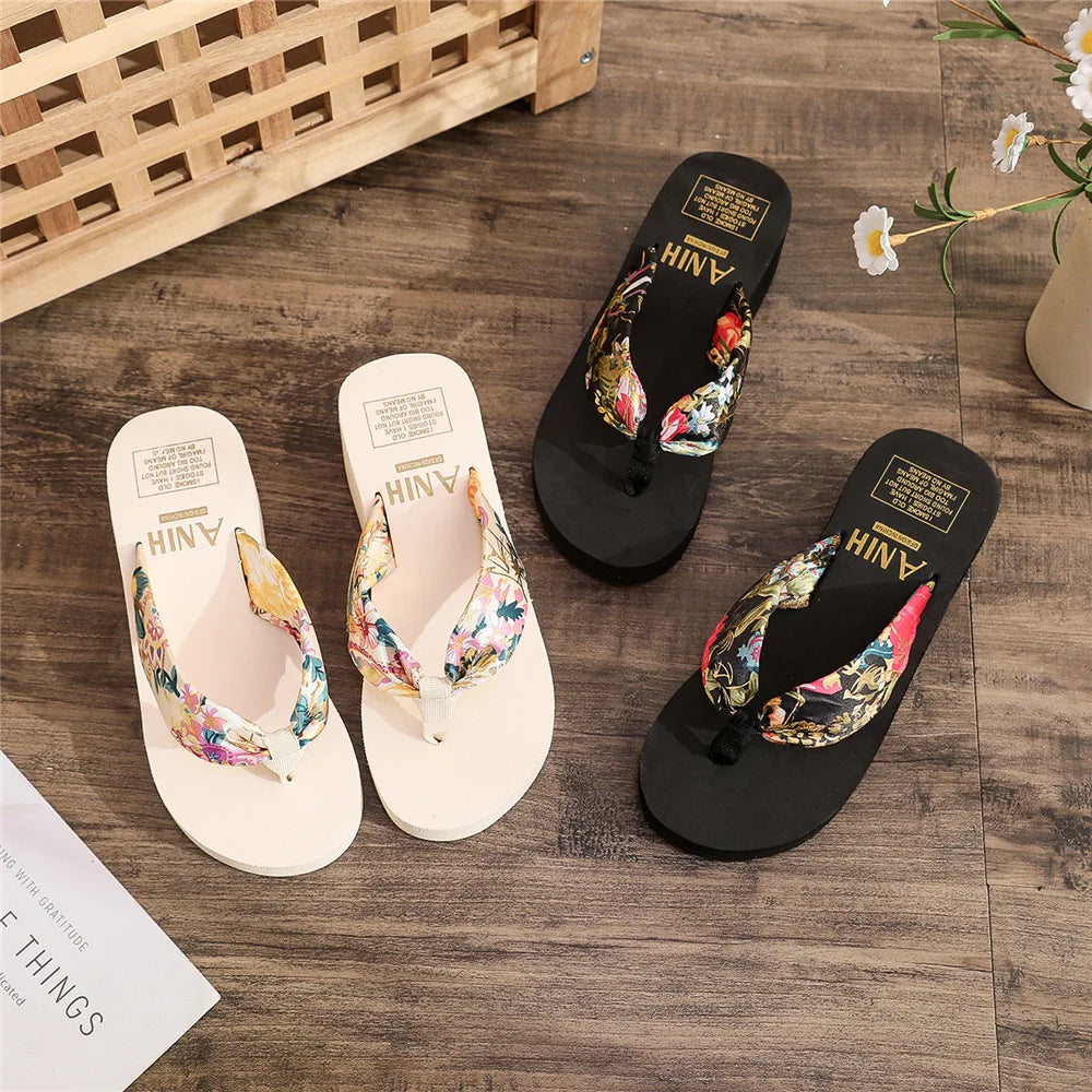 Claquettes Sandales femme été 2025 / Fashion Women Flip Flops Summer Beach Platform Slippers Casual Outside Wedges Sandals Summer Women Shoes - kadopascher