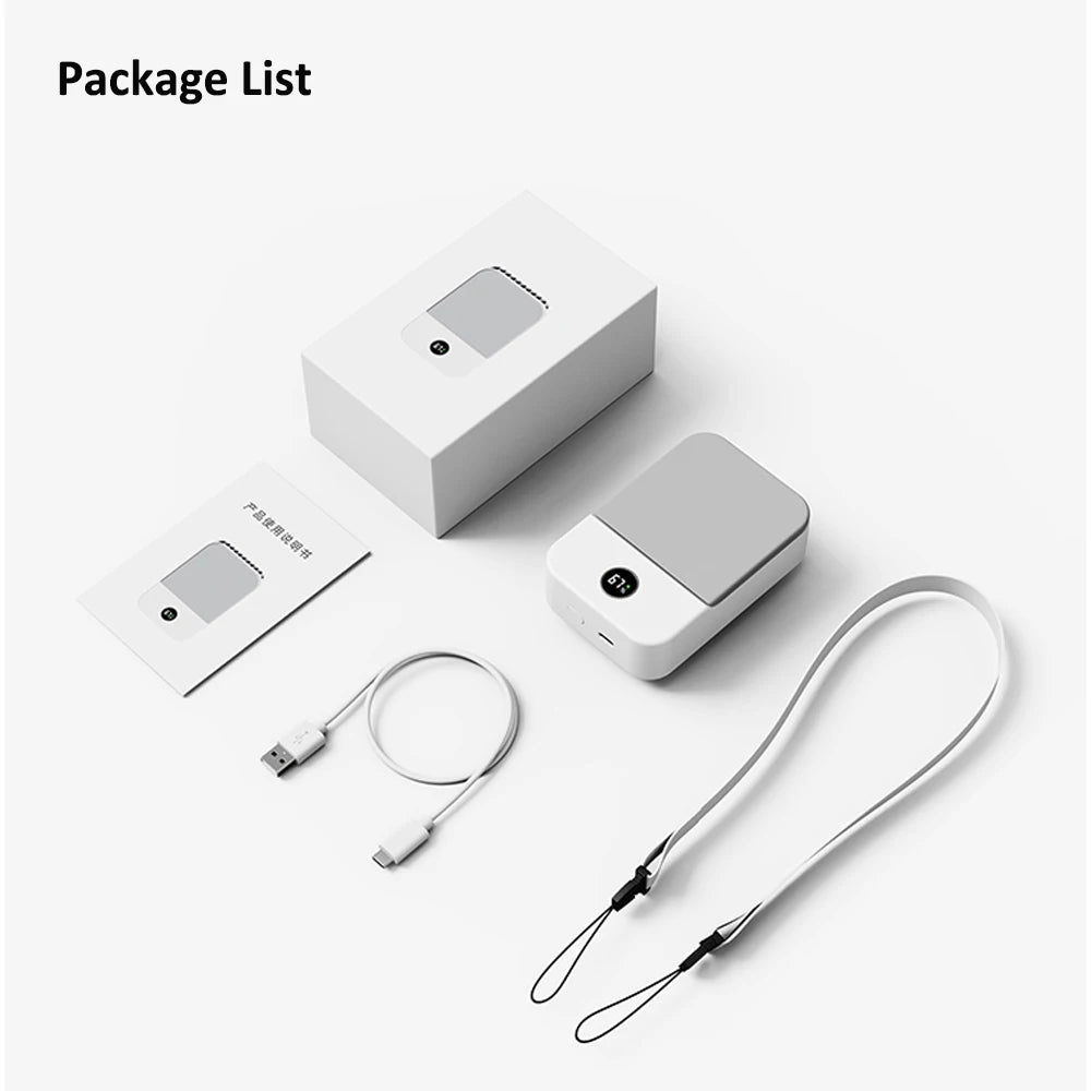 Ventilateur Portable Ceinture & Tour de Cou – 3 Vitesses, Batterie 2000mAh, USB-C - kadopascher