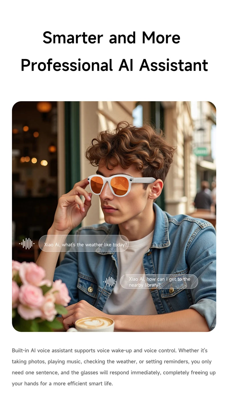 Lunettes Connectées Caméra 4K – Photos, Vidéos, Traduction IA, Appels Bluetooth